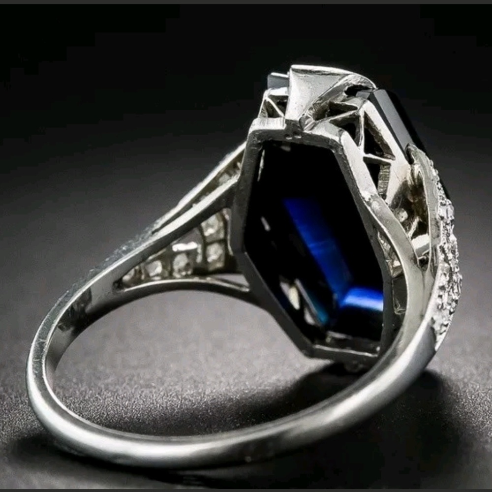 VTG 925 Topaz ART DECO RING - Picture 4 of 8